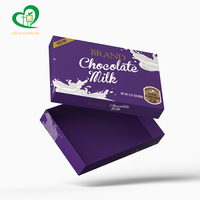 Boîte d'emballage personnalisée pour truffes au chocolat, sur mesure, haut de gamme, écologique, avec logo, échantillon gratuit, carrée, violette