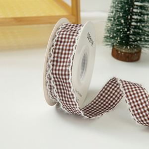 Cinta de Gingham con Borde de Felpa de 2.5cm, Ideal para Lazos de Pelo Hechos a Mano y Encuadernación de Álbumes de Recortes, 10 Yardas/Rollo, Superventas - Product Image 6