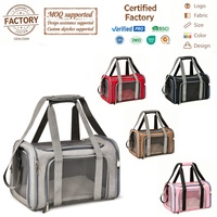 Sacs de voyage souples pliables personnalisables pour chats et chiens, approuvés par les compagnies aériennes, pour sièges de voiture, accessoires pour animaux de compagnie, MOQ flexible