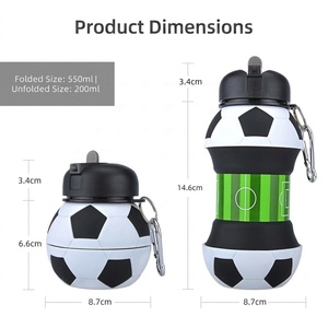 Customized Food Grade Silicone Collapsible Water Cup Leakproof Multi Function Anti Drop <b>Drinking</b> <b>Bottles</b> for Kids Adults - Product Image 2