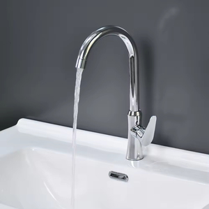 Robinet <span class=keywords><strong>de</strong></span> cuisine <span class=keywords><strong>col</strong></span> <span class=keywords><strong>de</strong></span> <span class=keywords><strong>cygne</strong></span> SUS304, monotrou, à poser sur comptoir, mitigeur chaud/froid, pivotant à 360 degrés, moderne, OEM - Product Image 3