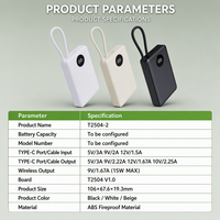 Kit Casing Power Bank DIY Ukuran Saku 10000mAh 15W Pengisian Daya Nirkabel Magnetik 22.5W Pengisian Cepat PCBA Shell