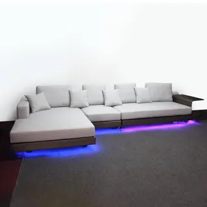 Chingxin OEM/ODM LED ánh sáng sofa PU sợi nhỏ vải ngủ góc Sofa giường ghế sofa da và ghế sofa đồ nội thất phòng khách