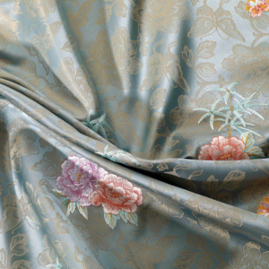 <span class=keywords><strong>2026</strong></span>新款高级中国提花刺绣面料纬编涤纶编织工艺适合婚礼女童现货商品 - Product Image 2