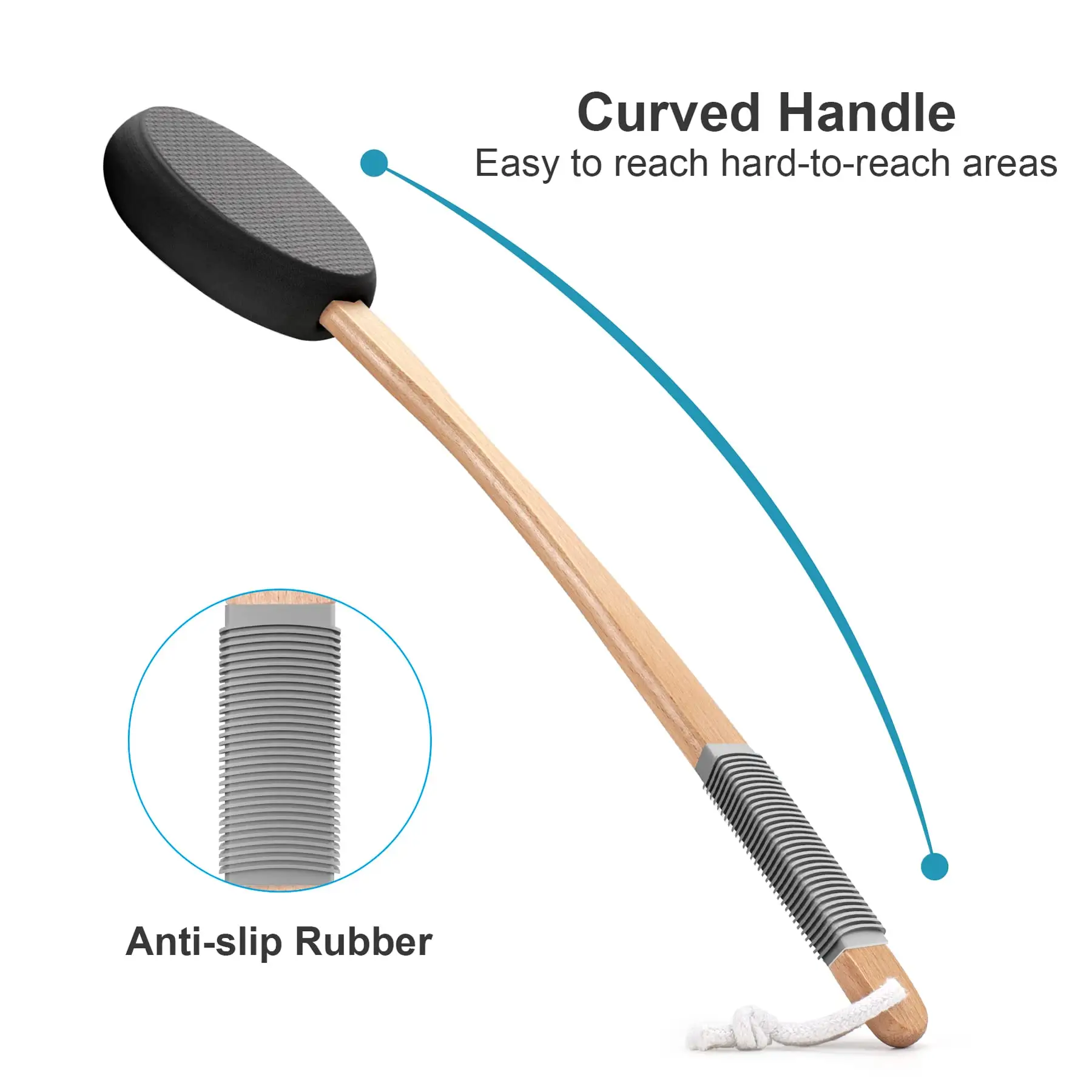 OEM/ODM Factory Beech wood Body Lotion Applicator Brush with 1 Long Handle and 4 Replaceable Pads Eco-Friendly and Stylish