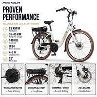 Expédition depuis l'entrepôt UE 2026 – Vélo électrique de route pour adulte 26 pouces, 250W, batterie lithium 36V 14.4Ah, aluminium léger, 7 vitesses, pour la ville