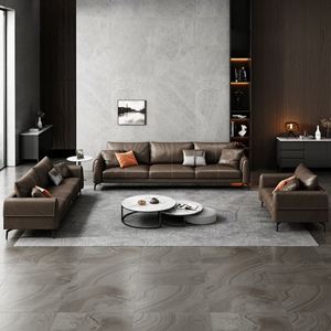 American Style Italian <b>Antique</b> Leather Office <b>Sofa</b> Set Versatile for Home Office Living Room Bedroom or Hospital Use - Product Image 1