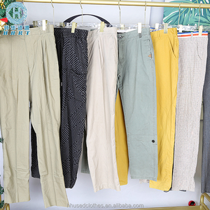 Pantalones casuales de verano para hombre usados de fábrica, al por mayor, en fardos, limpios, de segunda mano, chinos de poliéster/algodón, tallas mixtas HHRT A16 - Product Image 1