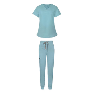 Ensembles d'uniformes d'infirmière personnalisés extensibles et respirants pour femmes, pour hôpital, en tissu tissé, vente en gros - Product Image 5