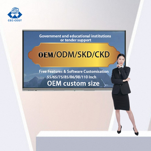 Pizarra Interactiva LED Táctil de 65/75/86/98/105 Pulgadas, 4K, 20 Puntos Táctiles, con Sistema Operativo <span class=keywords><strong>Android</strong></span>+<span class=keywords><strong>Windows</strong></span> para Educación Escolar - Product Image 1