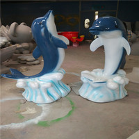 Statue d'animal en fibre de verre sur mesure grandeur nature, sculpture artificielle d'extérieur résistante aux UV et à l'eau