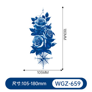Tatuajes Temporales de Rosas para Mujer, Resistentes al Agua, Realistas, Arte Corporal Indio en Papel para Brazo, Cuello y Mano - Product Image 5