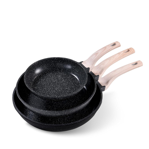 Modern Eco-Friendly Non-Stick Forged Aluminum Fry <b>Pan</b> with Bakelite Handle and Glass Cover for Gas and Induction Cookers - Product Image 1