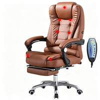 Chaise de bureau de Massage inclinable en cuir, siège de luxe pivotante, avec 7 Vibrations, noir, pivotante, pour PC, chine