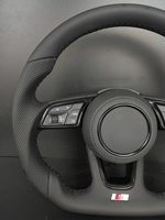 Volant de voiture personnalisé en cuir perforé à fond plat S-Line pour Audi A3 A4 A5 A6 B9 Q3 Q5 Q5 S3 S4 S5 RS3 RS5 Series