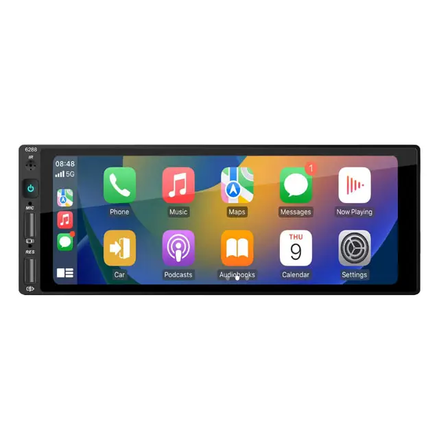 Source Factory 1din pantalla táctil de 6,86 pulgadas compatible con carplay y reproductor MP5 para coche Android Auto