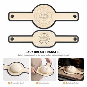 Long Handle Silicone Bread Baking Mat for Dutch Oven Sourdough Reusable Non-Stick Fiberglass Heat Resistant Pastry Liner <b>Tool</b> - Product Image 1