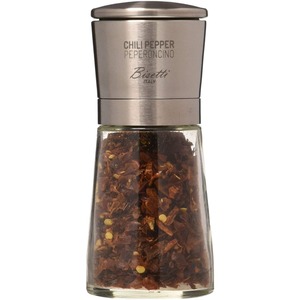 Moulin à piment en verre et acier LA SPEZIA, 14,5 cm H. - Product Image 1