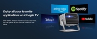Proyector Wifi para Videojuegos y Cine en Casa con Certificación Google-TV, Nativo 1080P, 2200ANSI, Alto Lumen, 5G, Láser 4K, 3D