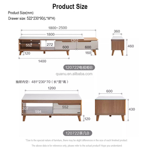 120722 Precio al por Mayor Juego de Mesa de Centro y Mueble para <span class=keywords><strong>TV</strong></span> de Madera Clásica de Alta Calidad, Combinación de Mesa de Centro y Mueble para <span class=keywords><strong>TV</strong></span> - Product Image 4