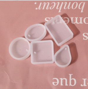 Kalung liontin silikon Resin DIY, cetakan silikon bulat Oval persegi liontin cetakan silikon dengan lubang - Product Image 6