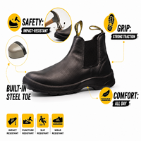 Bottes de travail imperméables en cuir AOXIANG avec semelle extérieure en PU, doublure en maille respirante, embout en acier et semelle intérieure anti-perforation