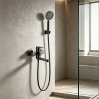 Mitigeur de baignoire mural avec douchette à main, levier unique, en acier inoxydable 304, pour salle de bain