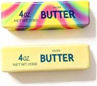 Jouet anti-stress souple en forme de beurre, jouet sensoriel réaliste en forme de bâton, motif cube en PU, jouet à presser doux à remontée lente, pour soulager le stress des enfants de 5 à 7 ans