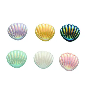 Vendita calda all'ingrosso 20mm * 22mm multicolore in resina 3D guscio di mare ciondoli multicolor graziosi per fare la cravatta per capelli