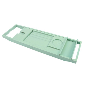 Customized telescopic non-slip bamboo bathroom bathtub storage <b>rack</b> with medium <b>plate</b> for bathtub and bathroom storage. - Product Image 3