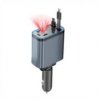 Projecteur Ciel Étoilé 12-24V 90W Adaptateur de Charge Rapide 5-en-1 4 Ports Câbles Double Spirale Prise Rotative à 180 Degrés