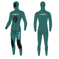 DIVESTARCamo Combinaison de plongée 2 pièces à capuche et à manches longues en néoprène respirant et imperméable pour hommes, 3mm, corps complet