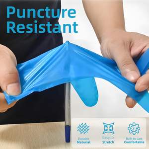 Gants jetables en plastique bleu transparent TPE, gants bon marché sans poudre, qualité alimentaire, gants en TPE - Product Image 3