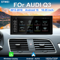 STWEI para Audi Q3 2012-2018, Radio Multimedia para Auto de 10.25 Pulgadas, Reproductor Android 15, Carplay, Estéreo, GPS, Navegación, Snapdragon 655