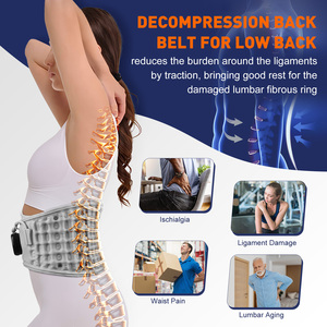 Ceinture de massage lombaire chauffante et vibrante, gonflable, rechargeable par USB, pour la décompression du dos - Product Image 2