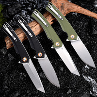Couteau pliant EDC portable de poche en acier D2 haute dureté avec ouverture assistée par roulement, manche G10, pour camping et activités de plein air