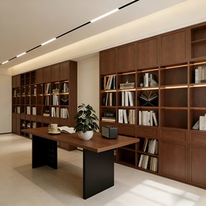 Estantería para Libros Moderna de Madera de Nogal Sólido, Estantería Modular para Estudio, Librería de Madera para Oficina, Librería de Lujo Personalizada para el Hogar - Product Image 4