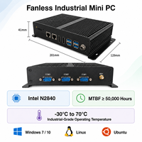 Mini PC Industrial Sin Ventilador Intel N2840, Precio de Fábrica, 2*RTL8111H, DDR3L 1333MHz, Máx. 8GB, HDMI 1.4, con Ranura para Tarjeta TF