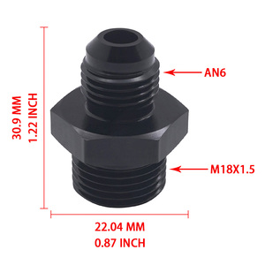 Adaptateur de refroidisseur d'huile pour modification automobile AN6-M1815, raccord de conduite de carburant AN6 mâle vers M18×1.5, connecteur de tuyau d'huile en aluminium CNC - Product Image 4