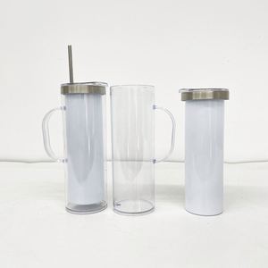 แก้วกาแฟทรงกลมกันรั่วแบบมีกลิตเตอร์ ขนาด 20 ออนซ์ พร้อมหูจับ สำหรับงานพิมพ์ซับลิเมชั่น  แบบเจาะรูสำเร็จรูปสำหรับตกแต่งด้วยกลิตเตอร์ - Product Image 4
