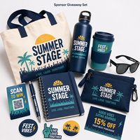 Paquete de suministros personalizados para voluntarios con insignia de tripulación, pulsera, bolígrafo, cuaderno y bolsa para el personal de organizaciones de festivales
