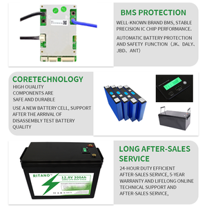 Batterie LiFePO4 rechargeable <span class=keywords><strong>RITANO</strong></span> 12V 12.8V 100Ah 280Ah 300Ah Garantie 5 ans 6000 cycles JBD BMS pour camping-car, véhicule électrique, bateau, yacht, vélo électrique - Product Image 5
