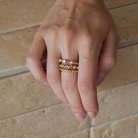 Bagues empilables ouvertes torsadées en acier inoxydable 316L plaqué or 18 carats, ajustables, avec zircone cubique, bijoux tendance inaltérables