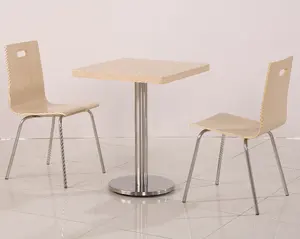 Mesa e cadeira Set para Restaurante Cantina Café Furniture Cheap Durable Tendência Fast Food Mcdonald Diner Table Set