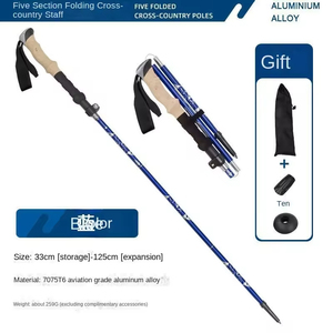 Bastón de Escalada Ultraligero de Aleación de Aluminio 7075, Plegable en Cinco Secciones, con EVA, para Senderismo al Aire Libre - Product Image 2