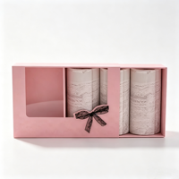 Boîte en carton personnalisée avec fenêtre, impression UV couleur 2mm, emballage transparent pour sous-vêtements, chaussettes, serviettes, lingerie, cadeaux