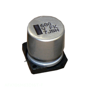 Distribuidor Autorizado, Condensador de Aluminio SMD de 10 uF AFK106M63D16T-F, 10UF, 20%, 63V, Montaje en Superficie - Product Image 1