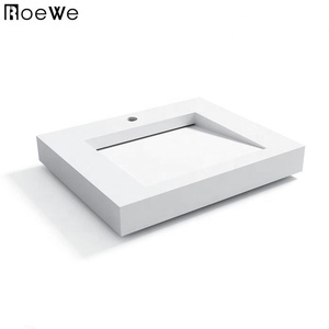 Lavabo mural en pierre artificielle, lavabo de salle de bain, plan de travail en <span class=keywords><strong>surface</strong></span> solide, <span class=keywords><strong>double</strong></span> lavabo, lavabo pour se laver les mains - Product Image 2