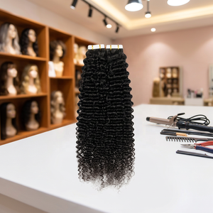 Extensiones de Cabello Natural con Cinta Adhesiva Invisible, 40 Piezas, 100g, Ondulado, Color Negro Natural, Cutícula Alineada, 30 Pulgadas - Product Image 4