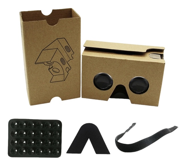 Beckon Custom Logo Google Cardboard VR Glasses 3rd Generation Paper Foldable VR Box Headset for 3D Movies VR Games